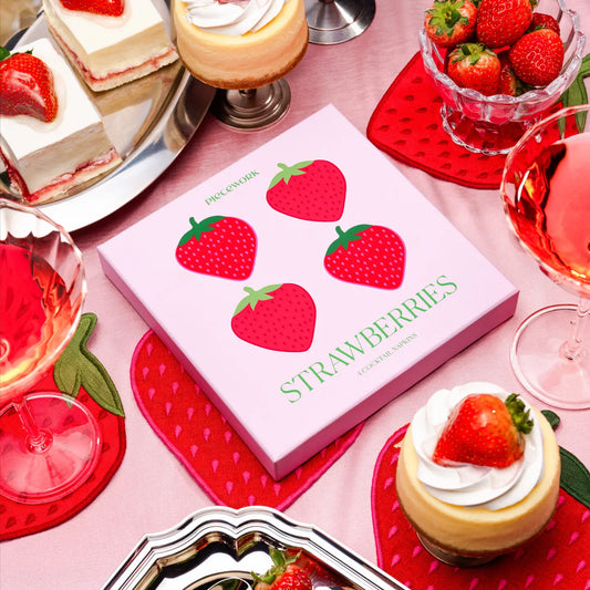 Strawberry Cocktail Napkins - Set of 4