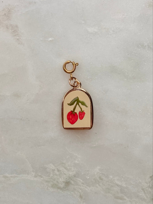 Twin Strawberries Charm