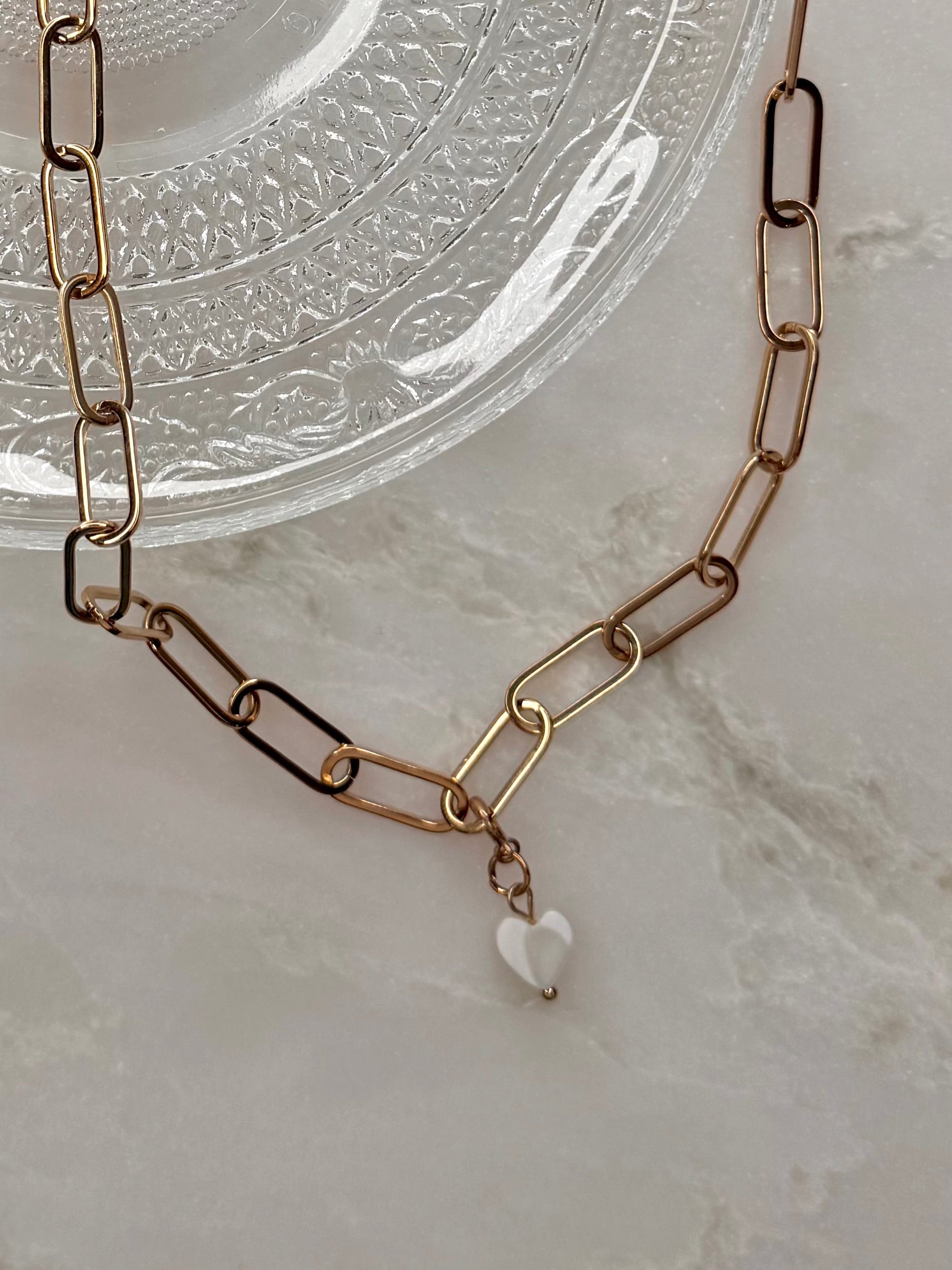 Mother of Pearl Heart Charm