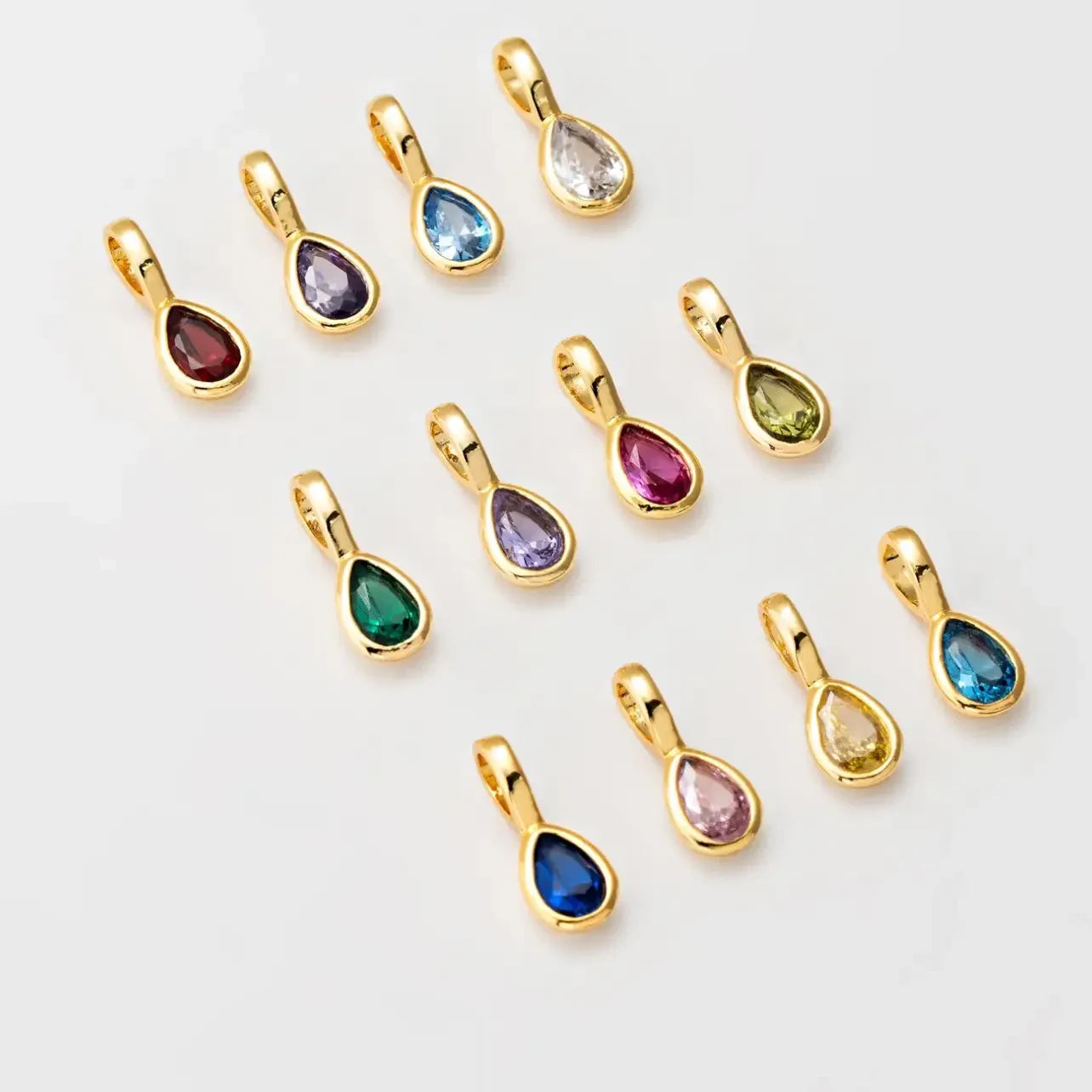Teardrop Bezel Birthstone Charm