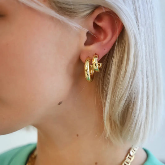 Meredith CZ Star Thick Hoops