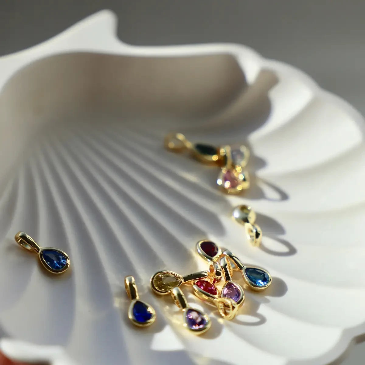 Teardrop Bezel Birthstone Charm