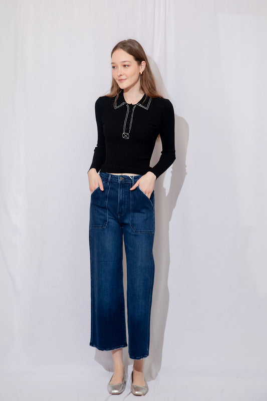 High Rise Cargo Pocket Wide Leg