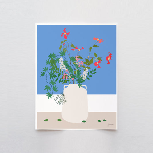 Clematis Abstract Still Life, Signed Art Print