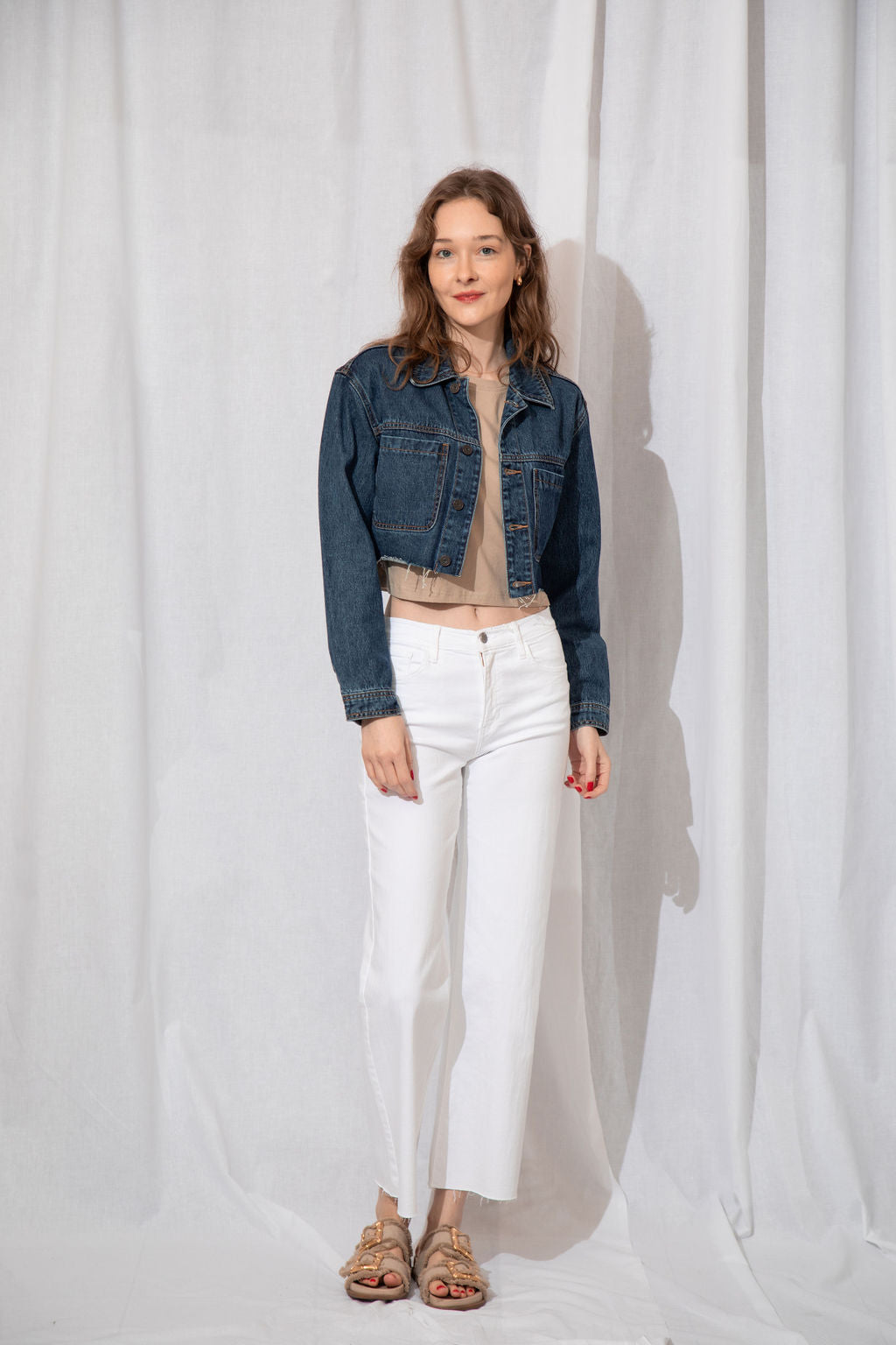 Reagan Cropped Denim Jacket