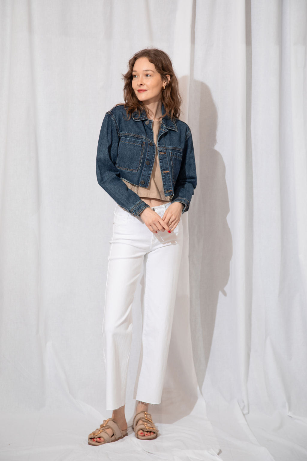 Reagan Cropped Denim Jacket