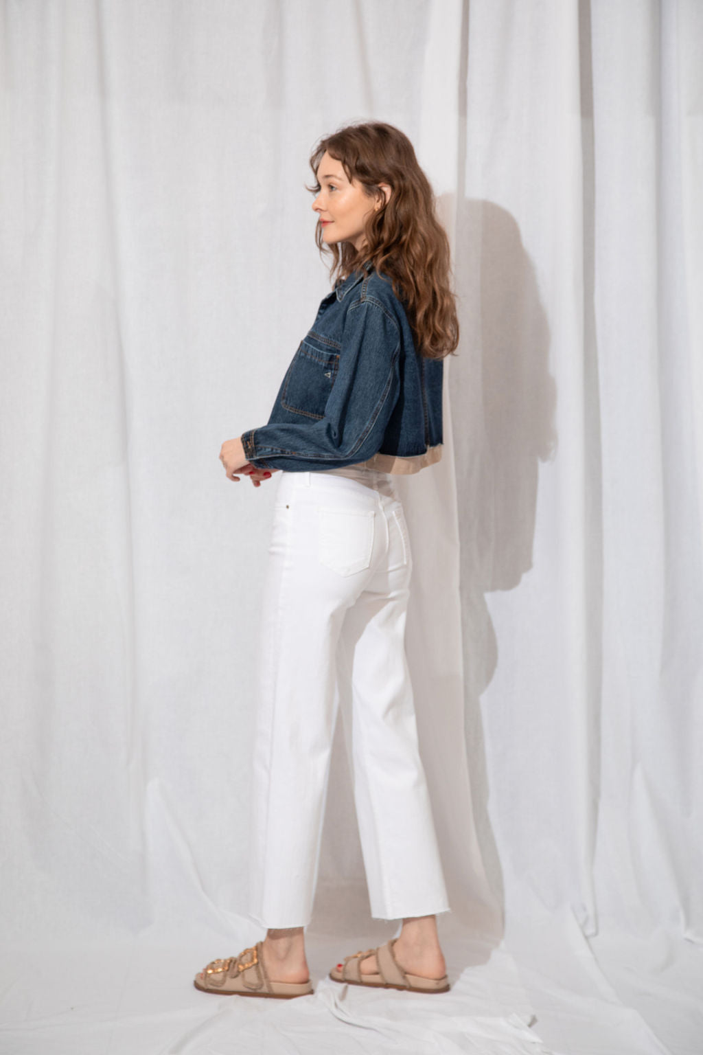 Reagan Cropped Denim Jacket