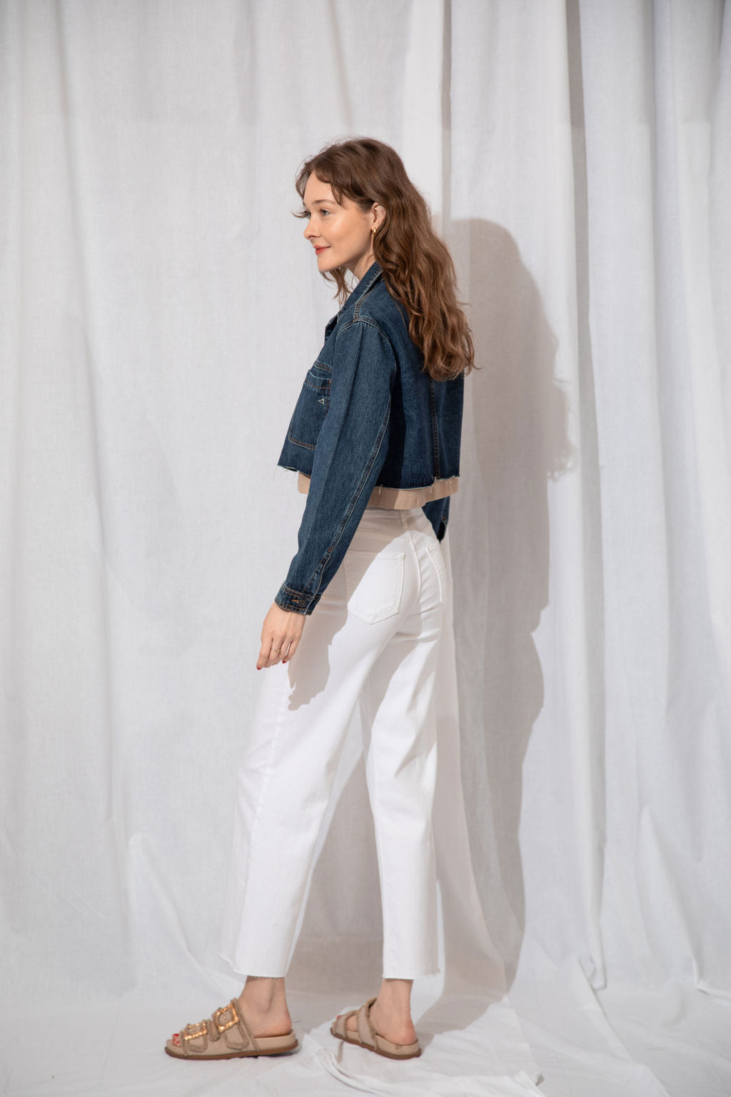 Reagan Cropped Denim Jacket