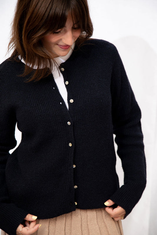 Camille Flower Button Cardigan