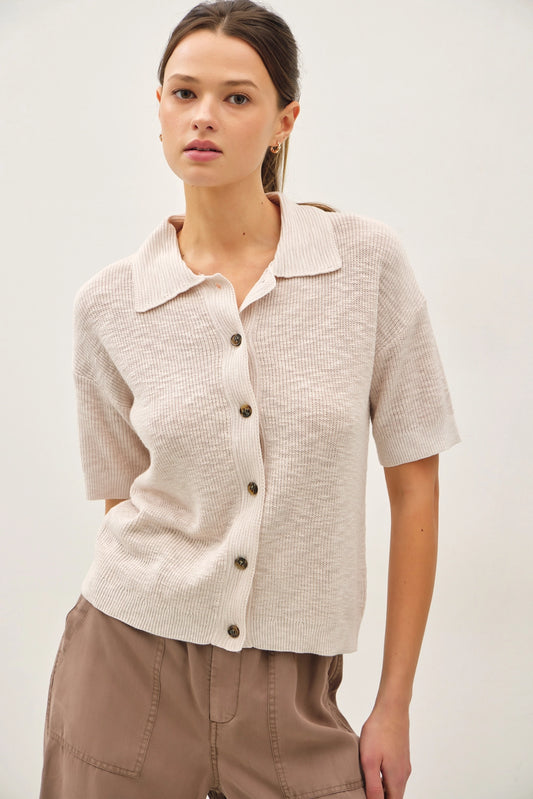 James Knit Button Up