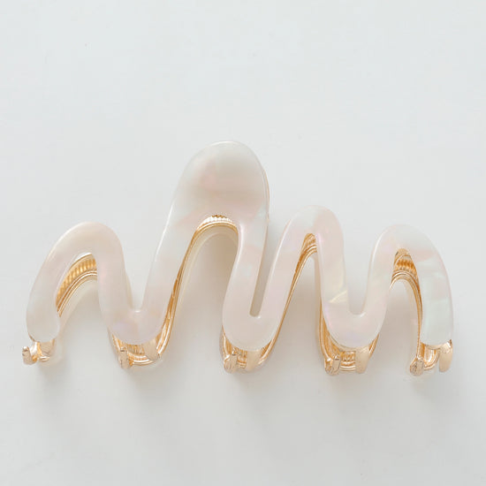 Willow Squiggle Metal Claw Clip Opal