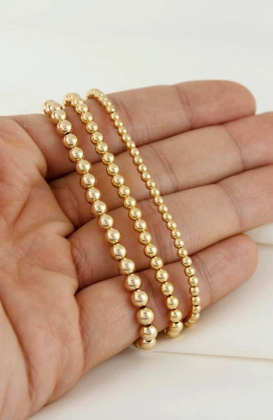Gold Beaded Stretch Bracelet