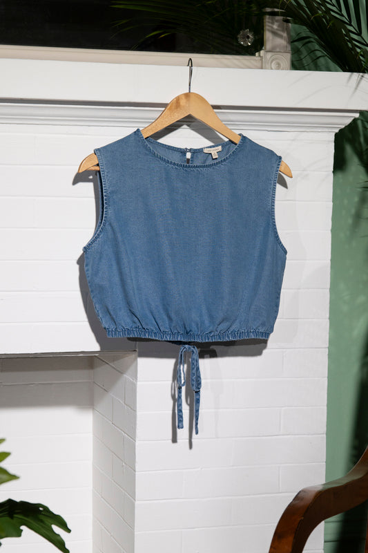 Caroline Cropped Denim Top