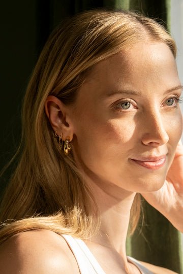 Meredith CZ Star Thick Hoops