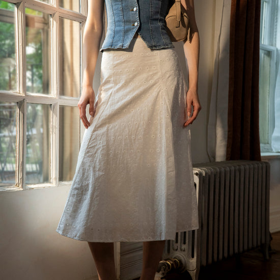 Isla Eyelet Midi Skirt