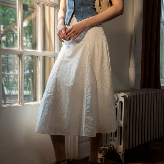 Isla Eyelet Midi Skirt
