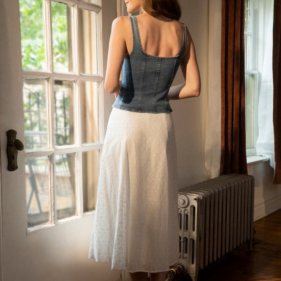 Isla Eyelet Midi Skirt