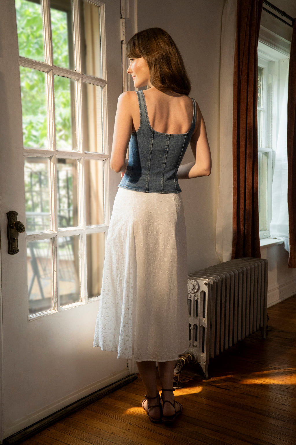 Isla Eyelet Midi Skirt