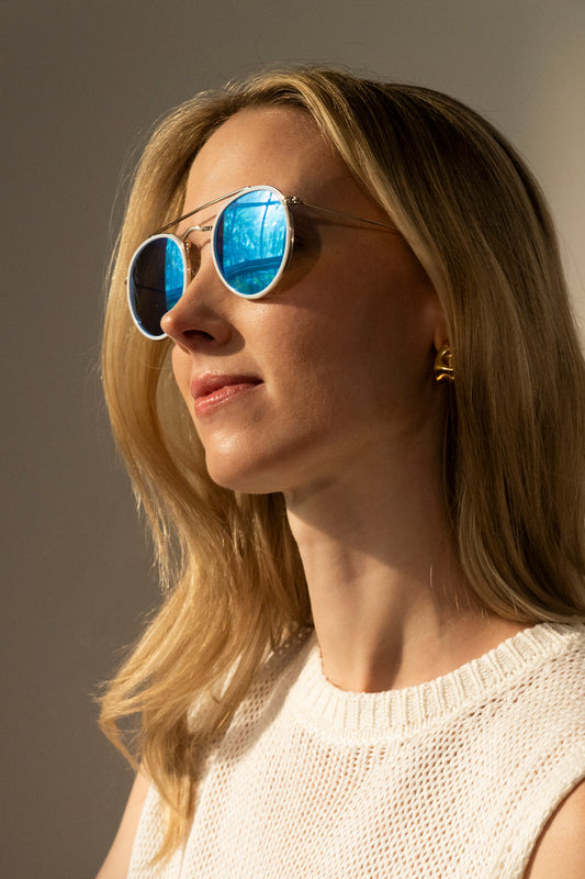 Ocean Sunglasses Gold White