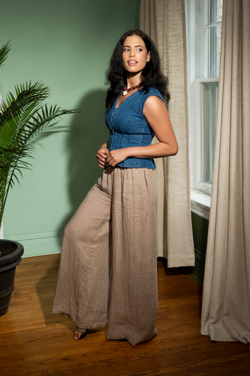 Jamie Linen Wide Leg Pant