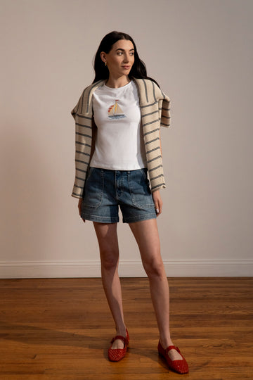 Mid Rise Utility Pocket Shorts