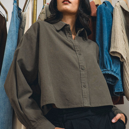 Tomasa Cropped Button Up