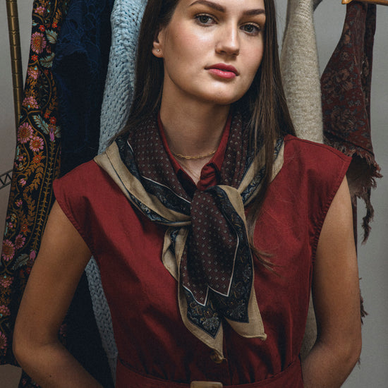 Paisley Border Print Scarf