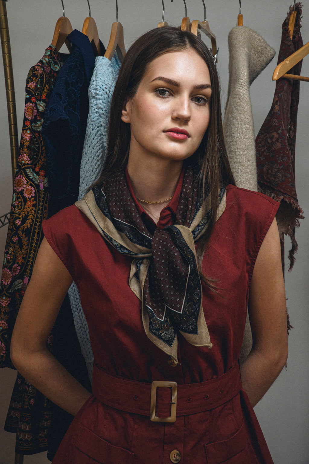 Paisley Border Print Scarf