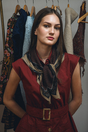 Paisley Border Print Scarf