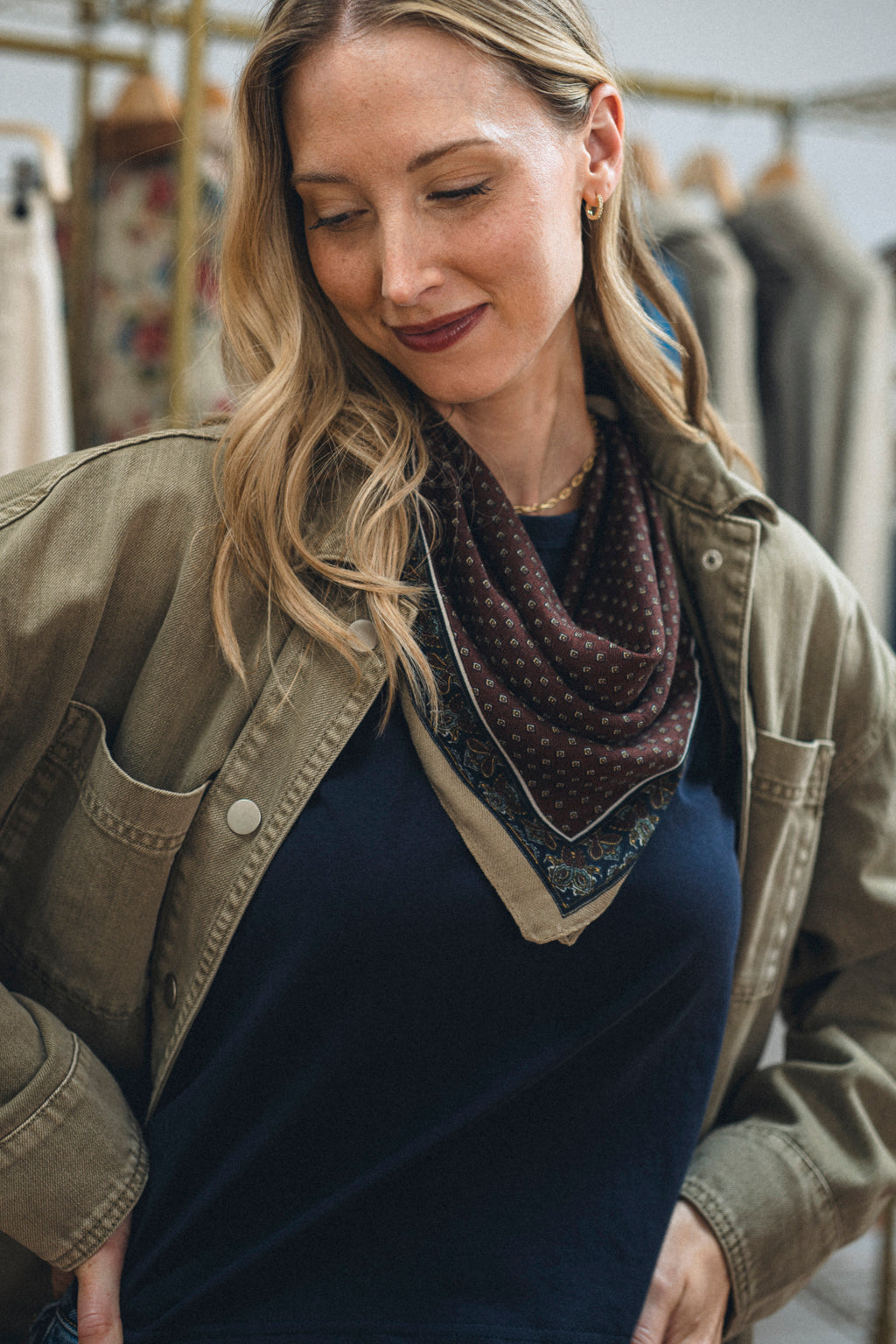 Paisley Border Print Scarf