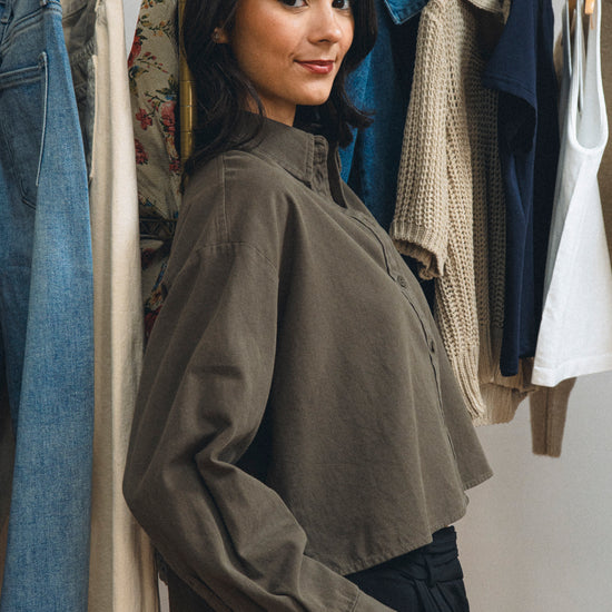 Tomasa Cropped Button Up