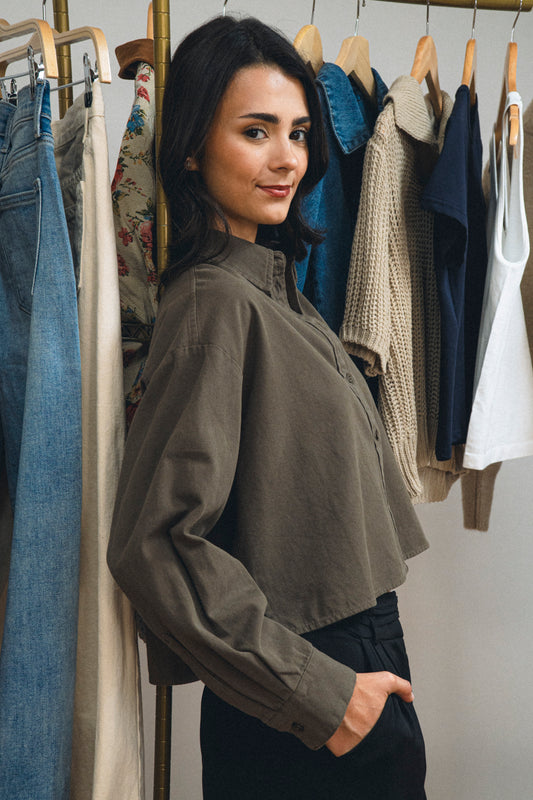 Tomasa Cropped Button Up
