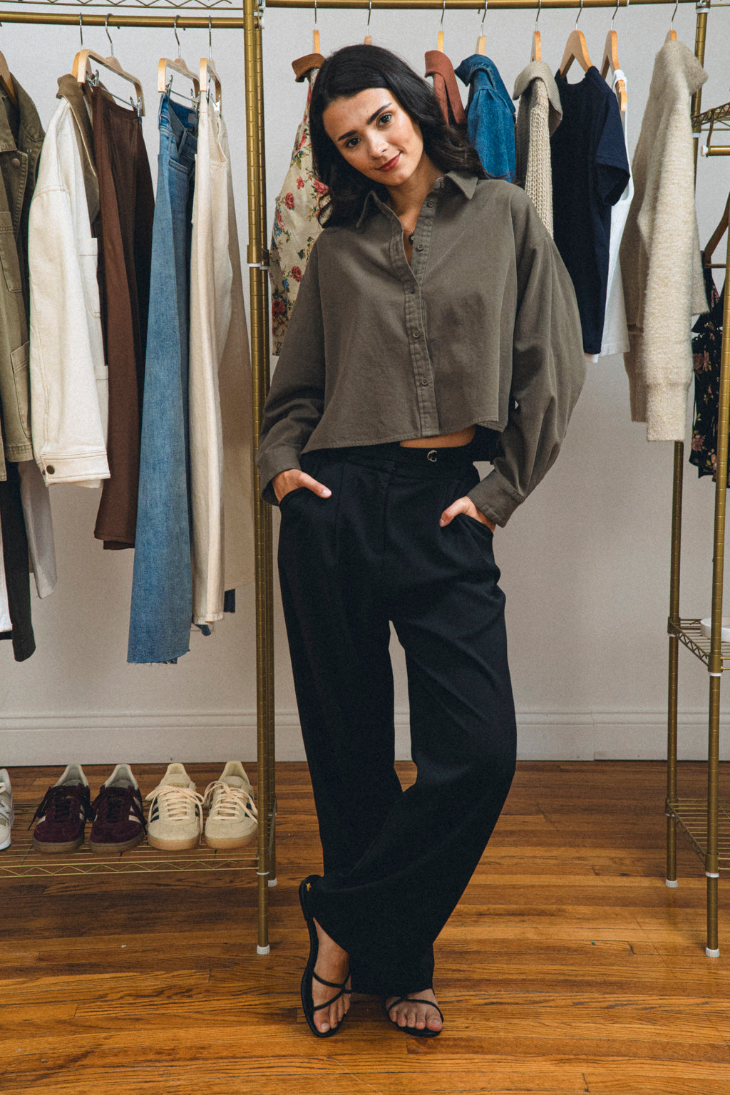 Tomasa Cropped Button Up