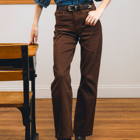 High Rise Slim Wide Leg MD Brown