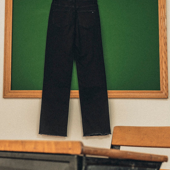 High Rise Slim Wide Leg Raw Hem MD