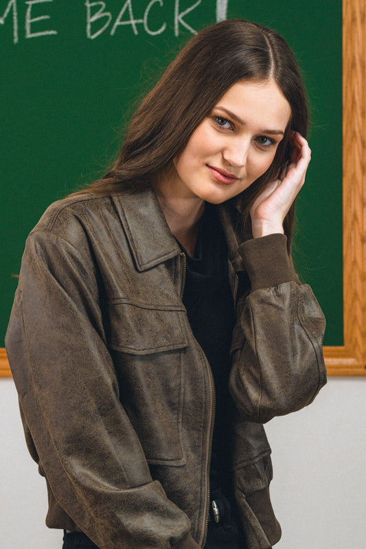 Zohar Faux Leather Jacket