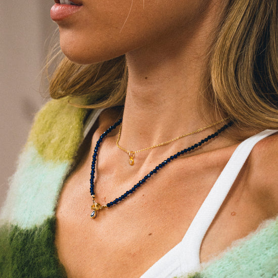 Sapphire Beaded Necklace