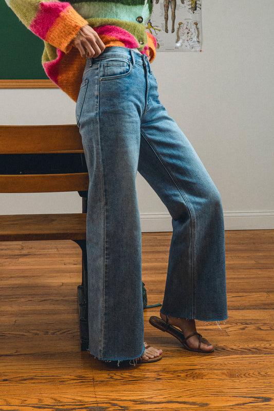 High Rise Scissor Cut Wide Leg
