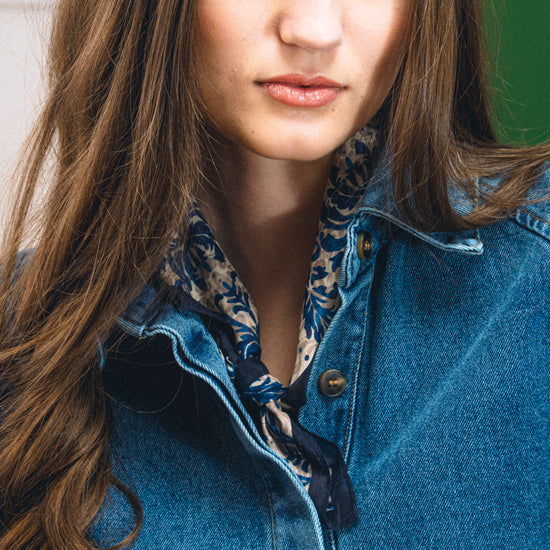 Damask Print Cotton Scarf