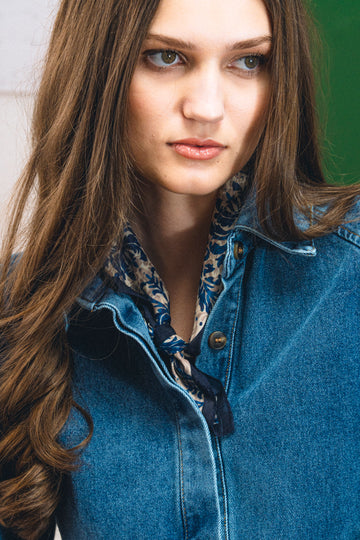 Damask Print Cotton Scarf