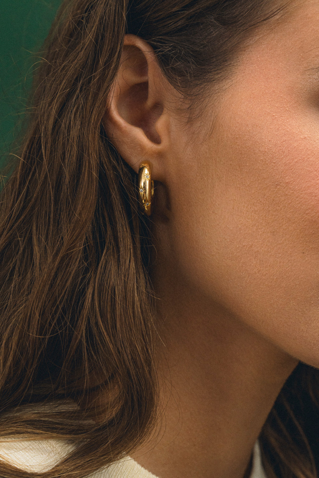 Meredith CZ Star Thick Hoops