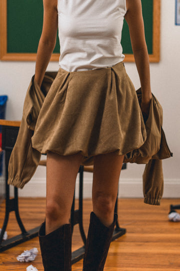 Lavina Faux Suede Bubble Skirt