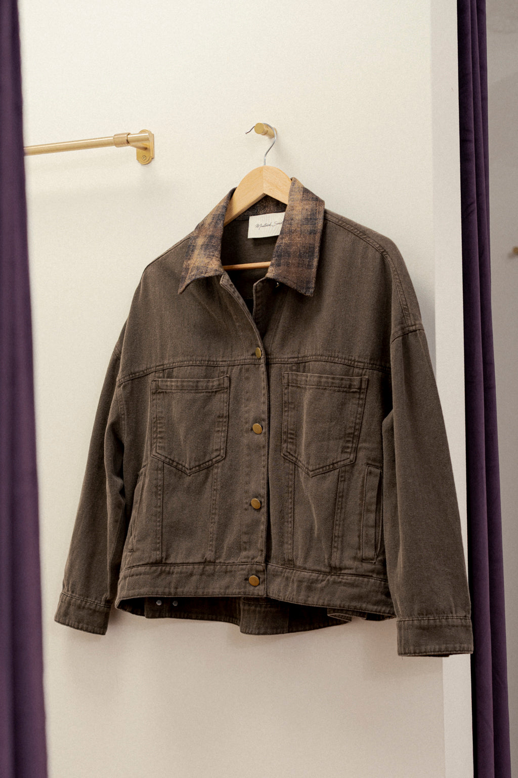 Kendra Plaid Collar Jacket