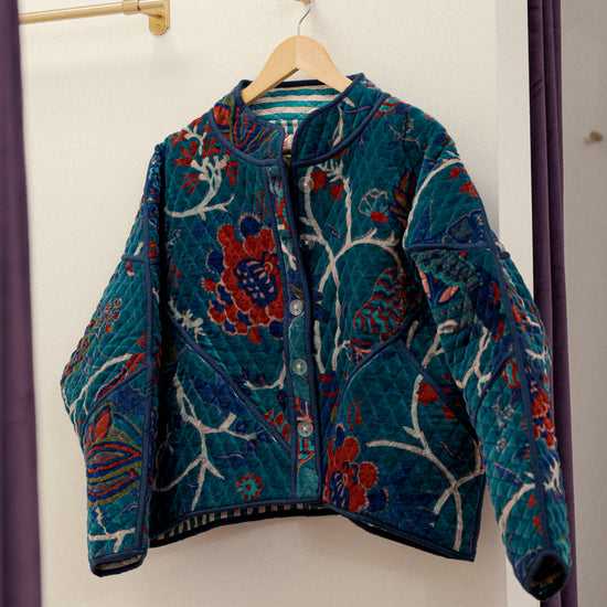 Sapphira Velvet Quilted Jacket