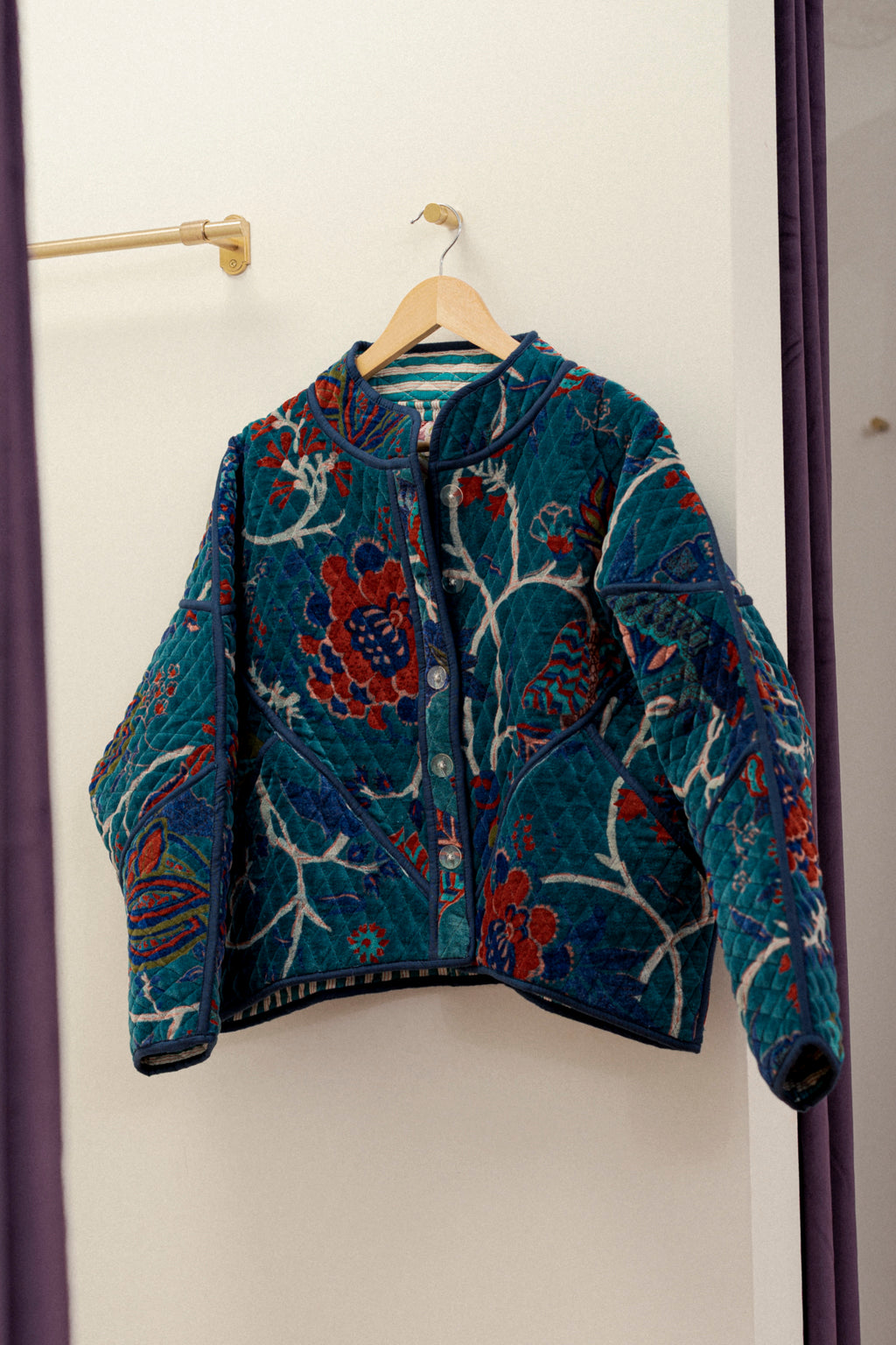 Sapphira Velvet Quilted Jacket