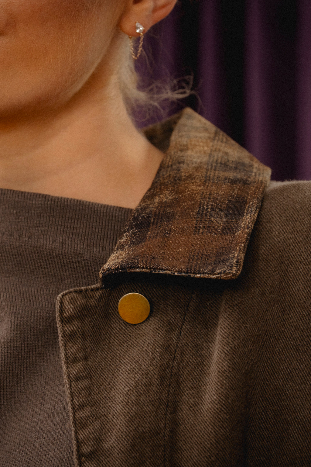 Kendra Plaid Collar Jacket