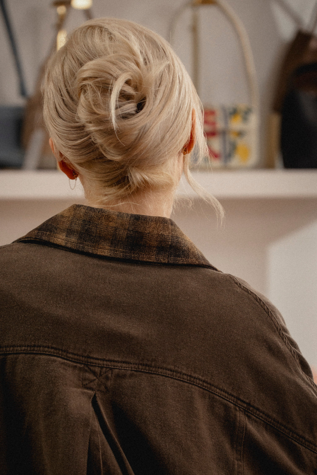 Kendra Plaid Collar Jacket