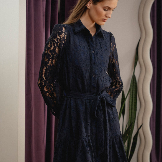 Elikai Lace Dress Navy