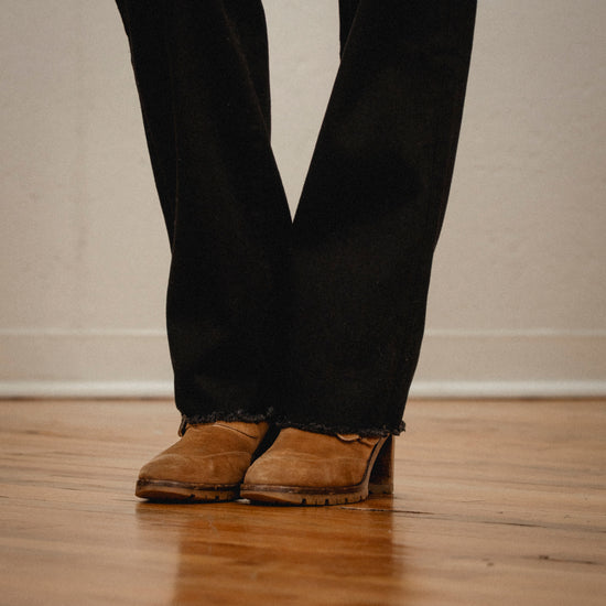 High Rise Slim Wide Leg Raw Hem MD
