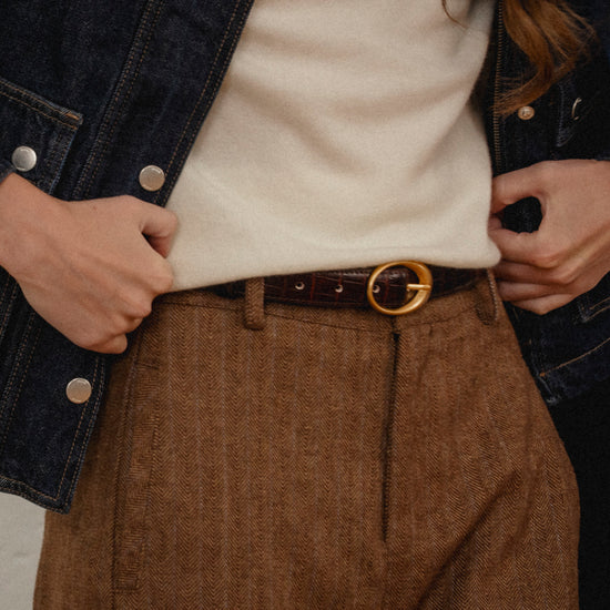 Oval Croco Belt